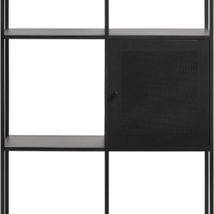 Reol Nordique Design Malibu - industriel opbevaringsreol i sort metal, H138ÃB80 cm